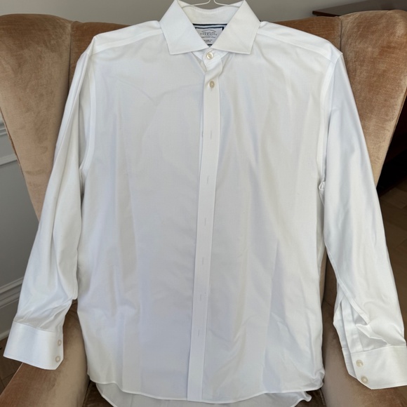 3 - Charles Tyrwhitt Mens Sz 16.5/35 Dress Shirt Classic Fit - Blue, White - Picture 12 of 16